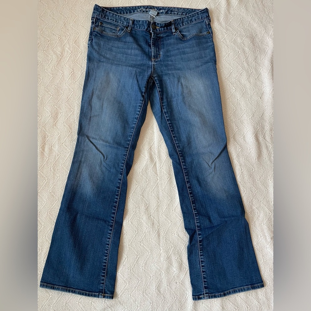 Women’s Eddie Bauer Slightly Curvy Jeans Medium Blue Wash Like New
